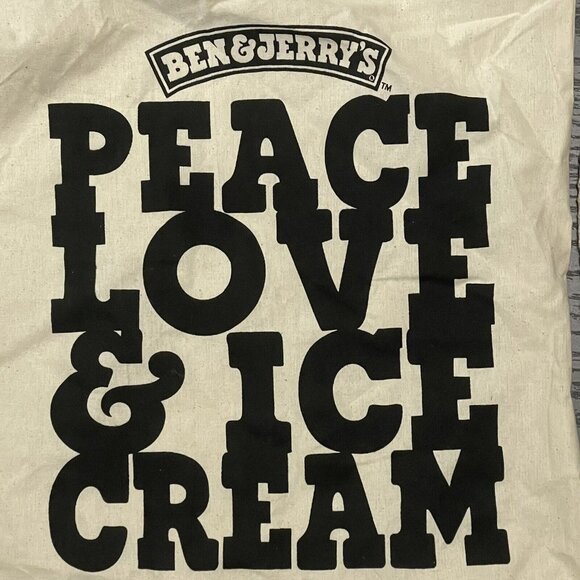Ben & Jerrys Drawstring Tote Bag Peace Love Ice Cream Sports Backpack Boho Flair - Picture 3 of 12
